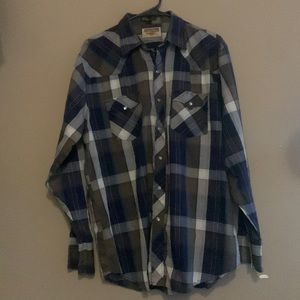 Vintage authentic western youngbloods pearl snap flannel